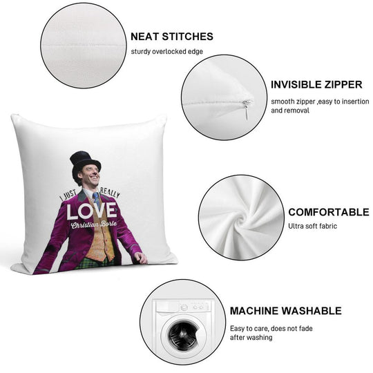 I Just Really Love Christian Borle Soft Luxury Feel Throw Pillow
