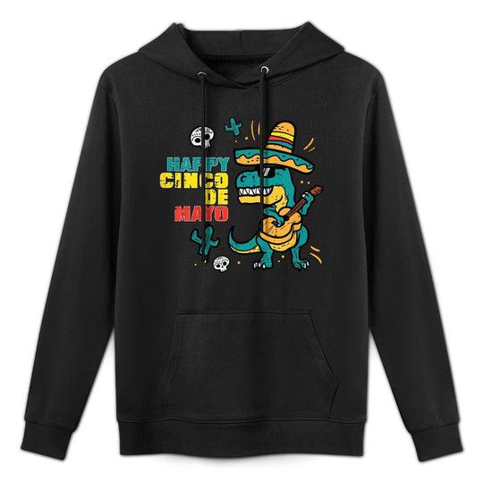 Kids Happy Cinco De Mayo Dino Trex Cinco De Mayo Kids Toddler Boy All-Day Comfort Hoodie