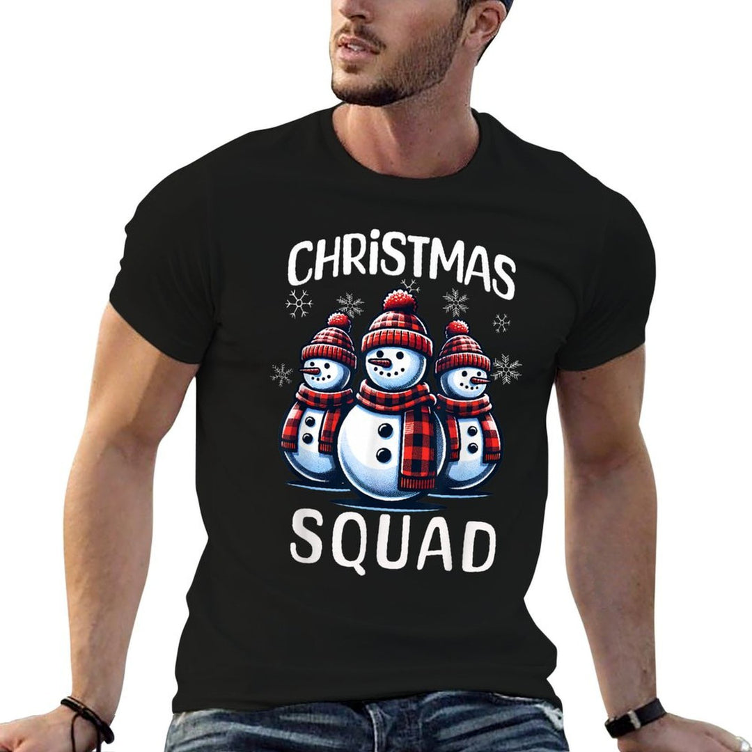 Snowman Family Group Matching Christmas Squad  Cotton T-Shirt
