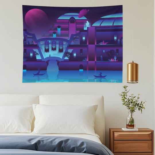 Synthwave Vivec City Tapestry