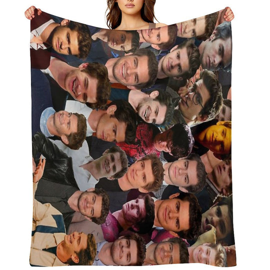 Andrew Garfield Photo Collage Velvety-soft Throw Blanket