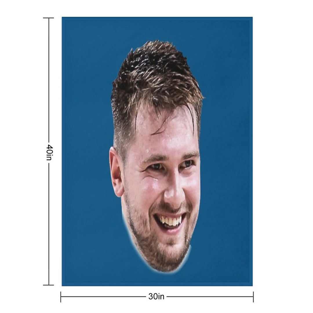 Luka Doncic Basketball Funny Face Easy Care Throw Blanket