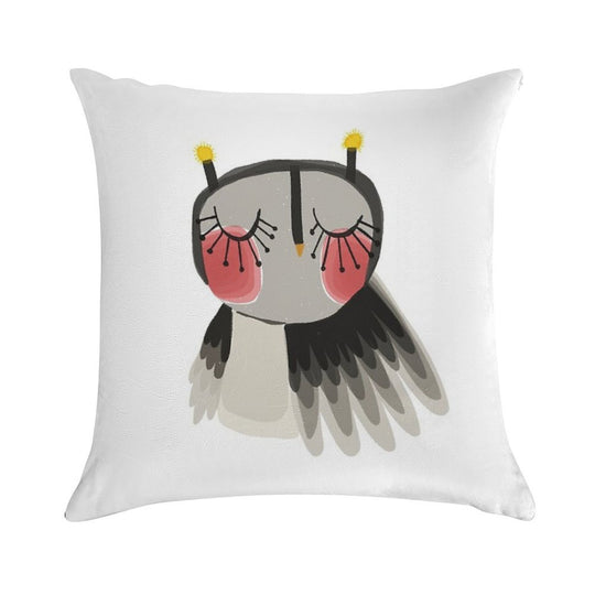 Rosy Cheeks Owl Soft Multiple Sizes Throw Pillow
