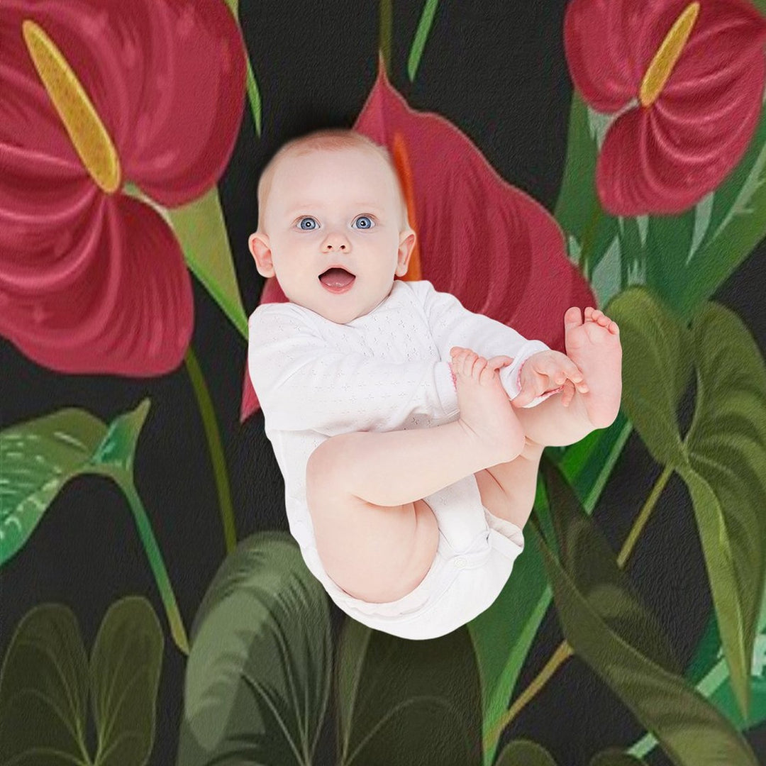 Seamless Floral Pattern Flowers Sustainable Throw Blanket