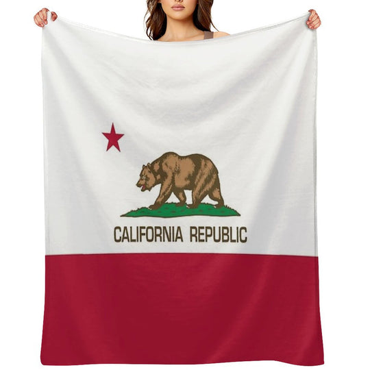 California Republic State Flag of California Easy Care Throw Blanket