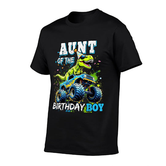 Aunt of The Birthday Boy Monster Truck Dinosaur Party T Rex  Quick-drying T-Shirt