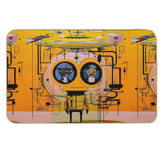 Alien with Chihuahua Eyes  Non-Slip Bath Mat