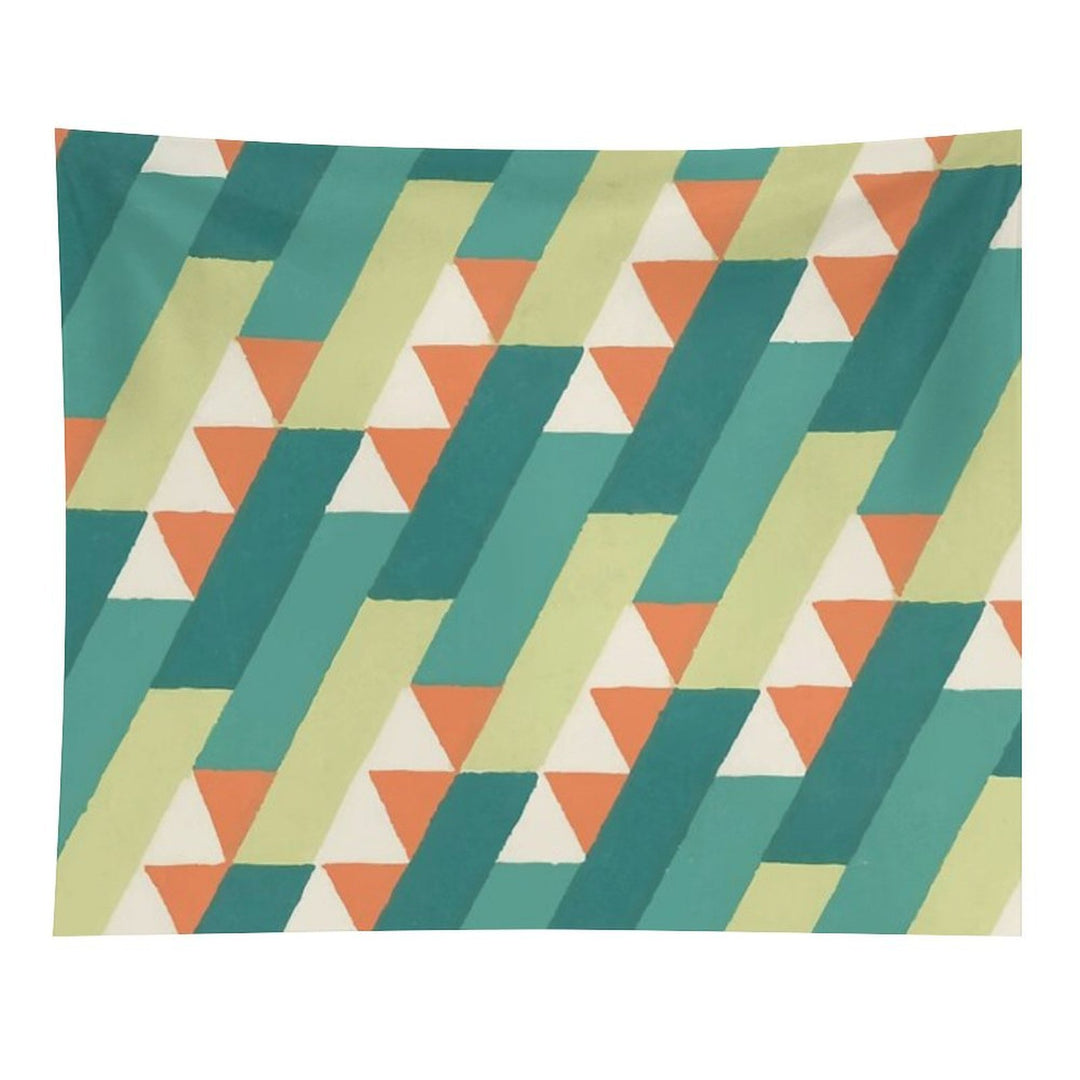 Diagonal Geometric Pattern – Vibrant Retro Style Tapestry