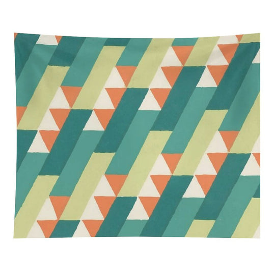 Diagonal Geometric Pattern – Vibrant Retro Style Tapestry