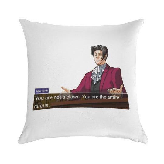 Miles Edgeworth Soft Short Plush Fabric Throw Pillow