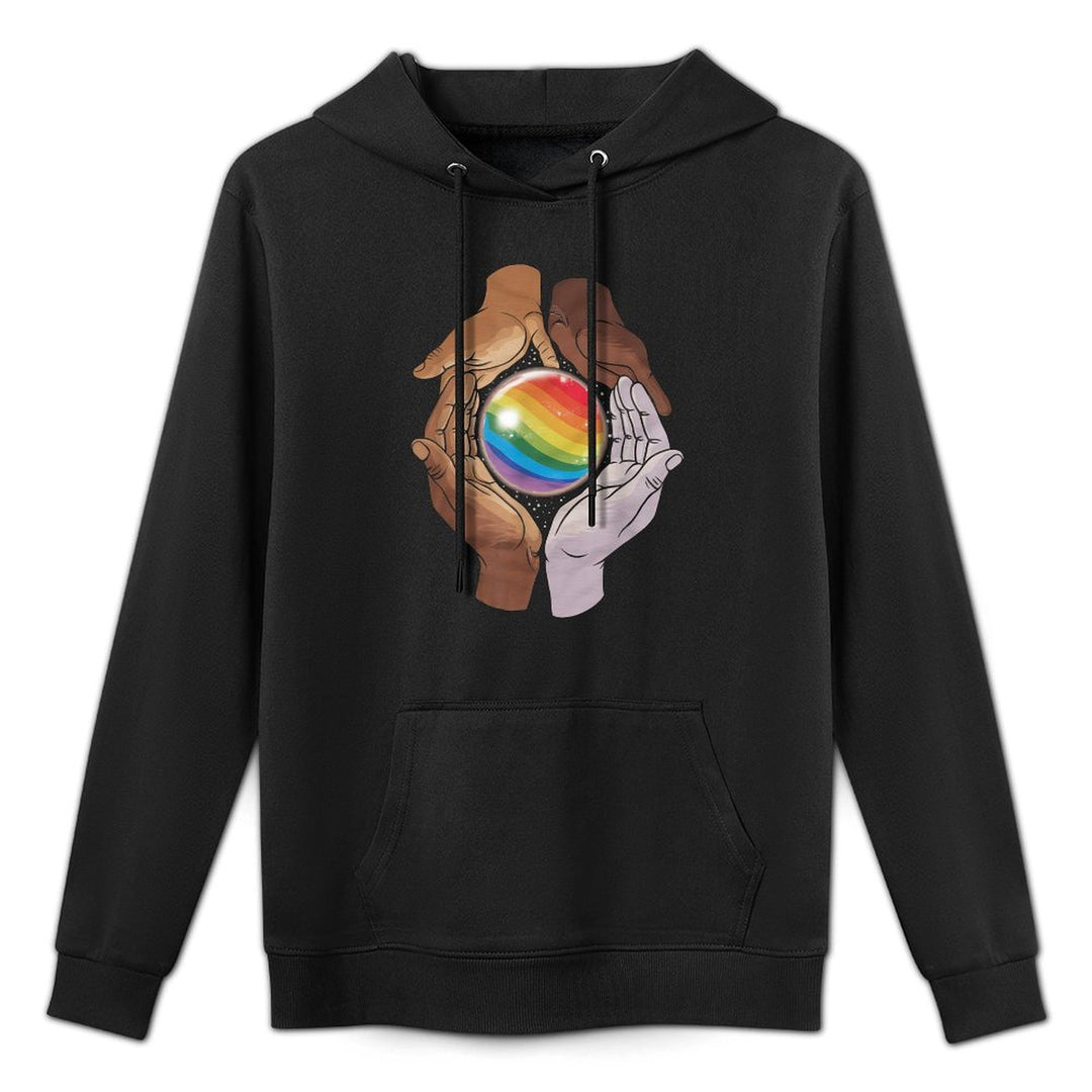 LGBT Pride Rainbow Ally Lesbian Bisexual Transgender Breathable Fabric Hoodie