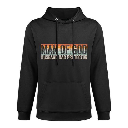 Man of God Husband Dad Protector Christian Dad Father&#39;s Day Layering Staple Hoodie