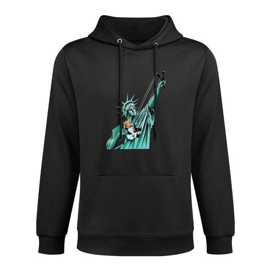 Statue of Liberty, Anti Trump, Funny Political Kangaroo Pocket Hoodie