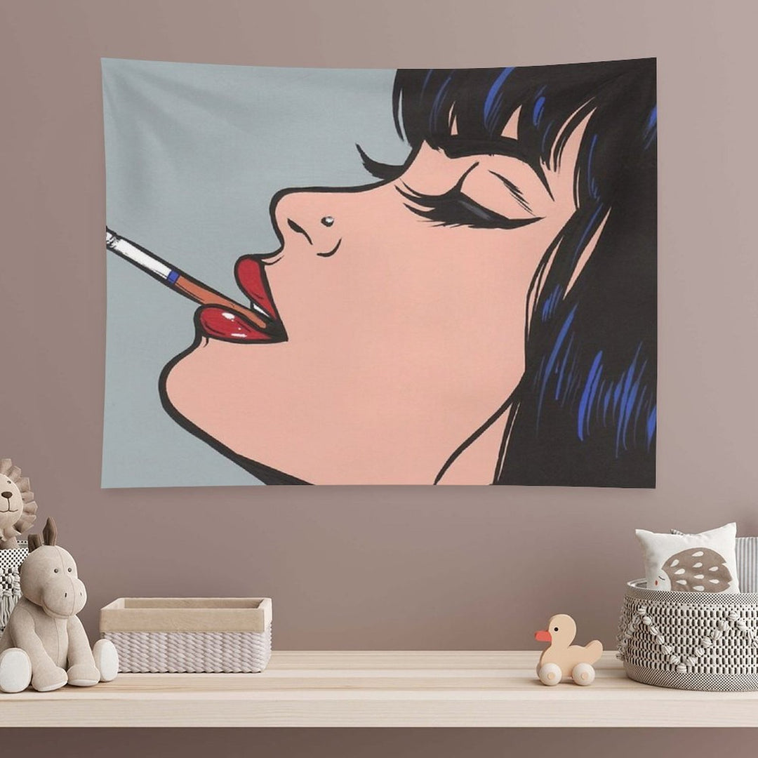 Smoking Girl Tapestry