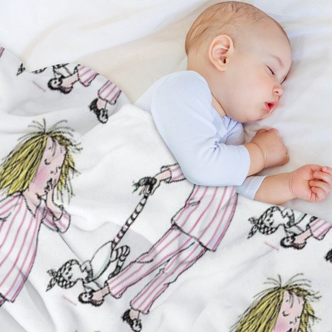 Yawning Eloise in Her Pajamas Sustainable Throw Blanket