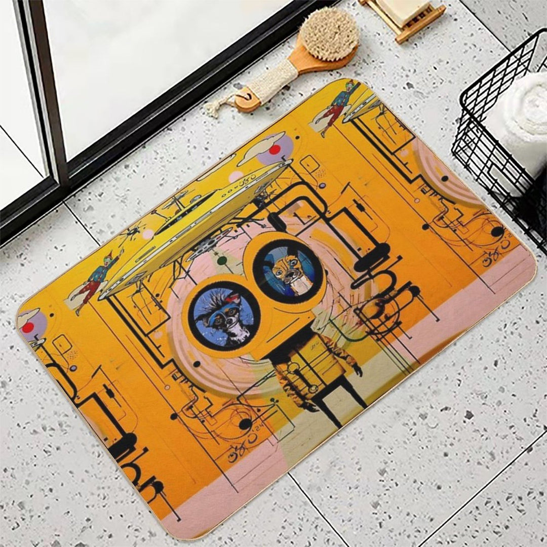 Alien with Chihuahua Eyes  Eco-Friendly Bath Mat