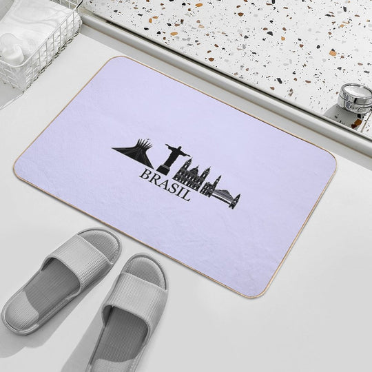 Brazil Landmarks  Fade-Resistant Bath Mat