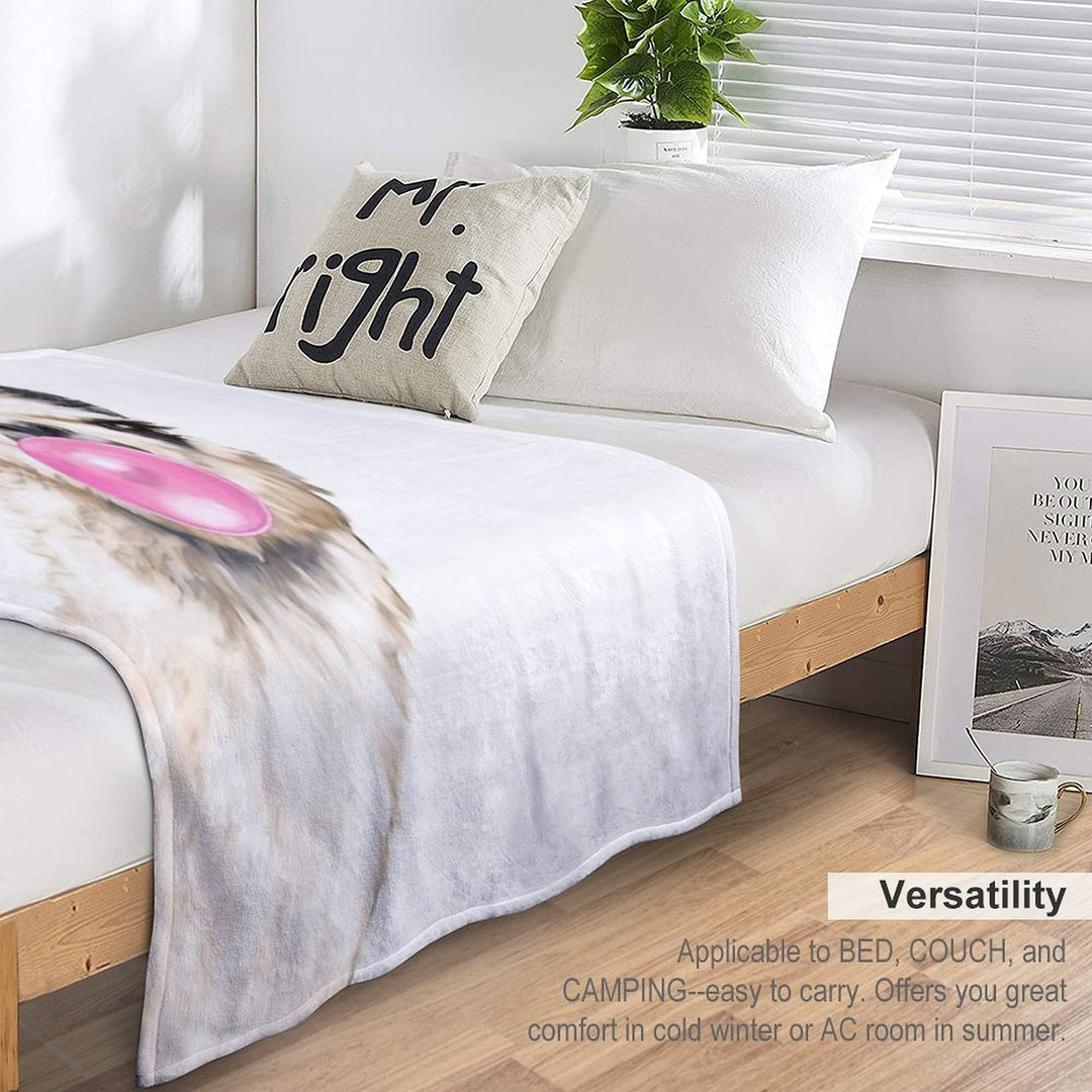 Sneaky Llama with Bubble Gum All-season Throw Blanket