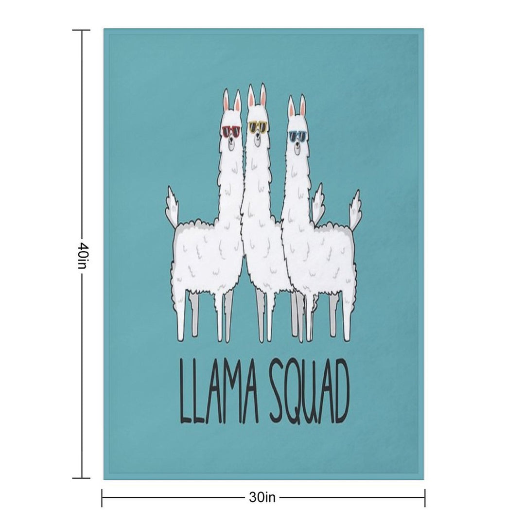 Llama Squad- Funny Cute Llama Gift Plush Throw Blanket