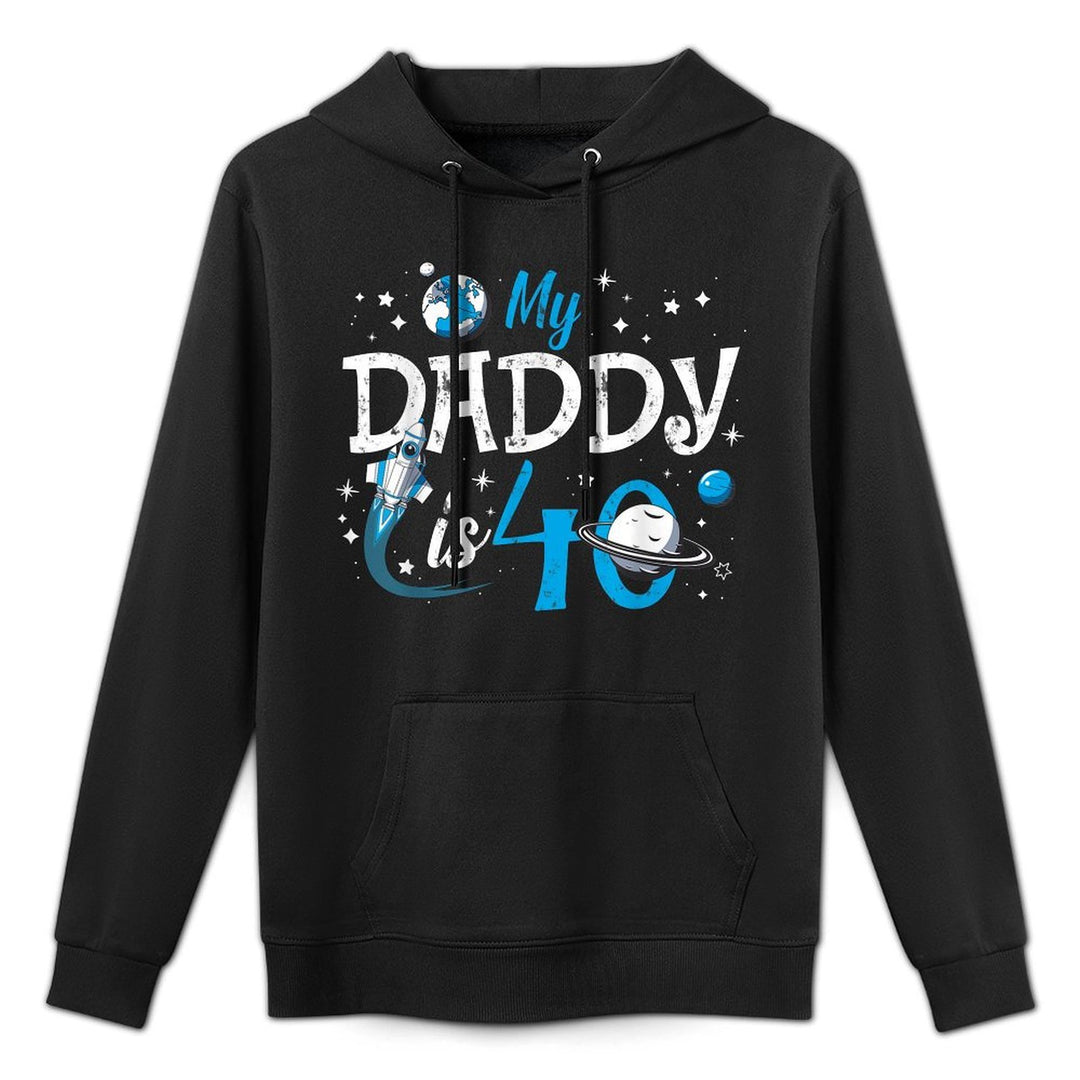 My Daddy Is 40 Years Funny 40th Birthday Gift Fathers Daddy Kangaroo Pocket Hoodie