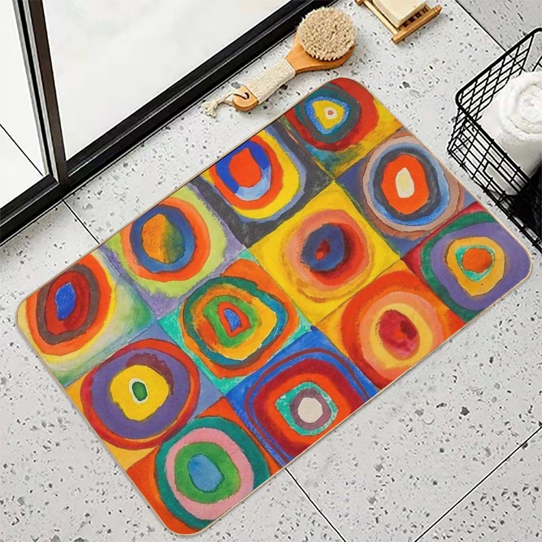 Wassily Kandinsky  Color Study Squares with Concentric Circles , Abstract  High-Traffic Bath Mat