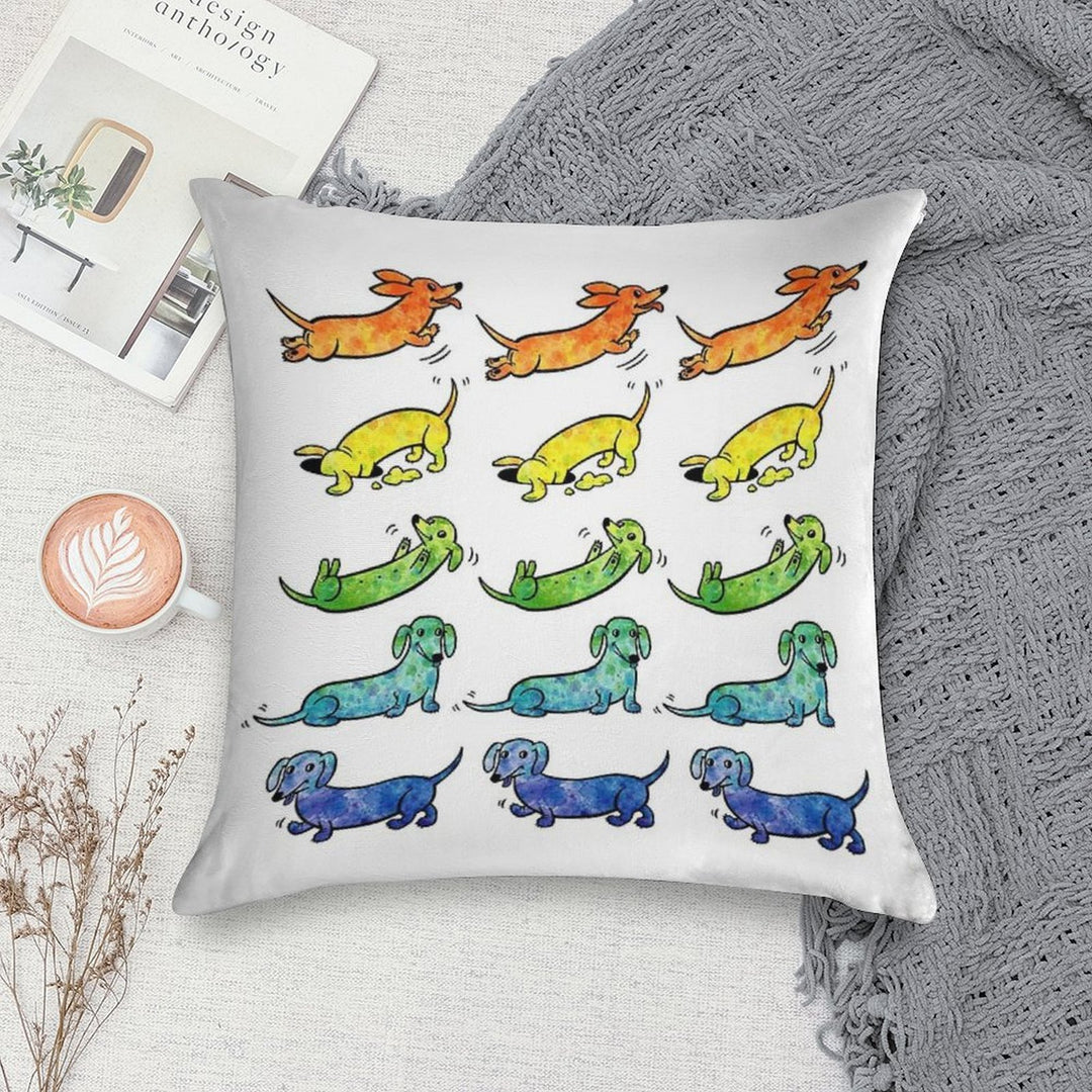 Watercolor Dachshunds Soft Anti-Pilling Throw Pillow