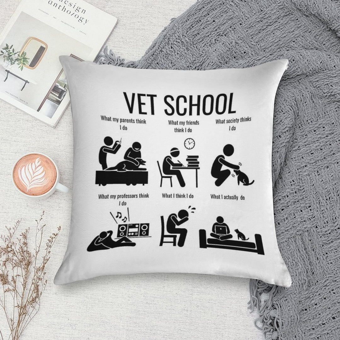 Vet School What I Think Soft High-Density Material Throw Pillow