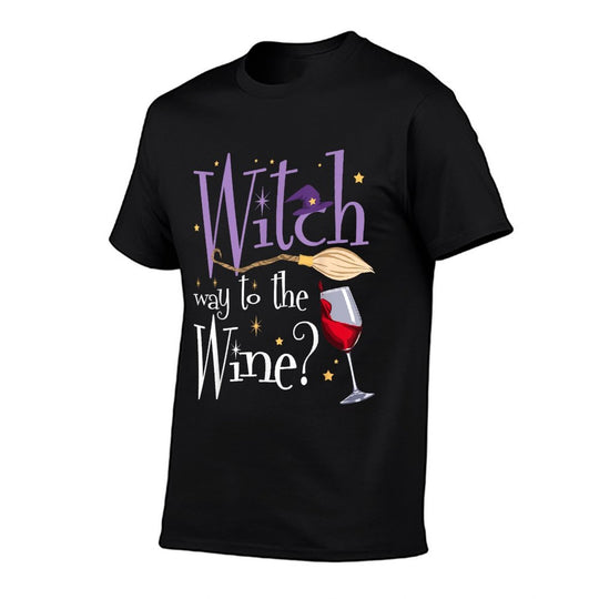 Witch Way To The Wine Halloween Drinking for Wiccan Witches  Oversized Silhouette T-Shirt