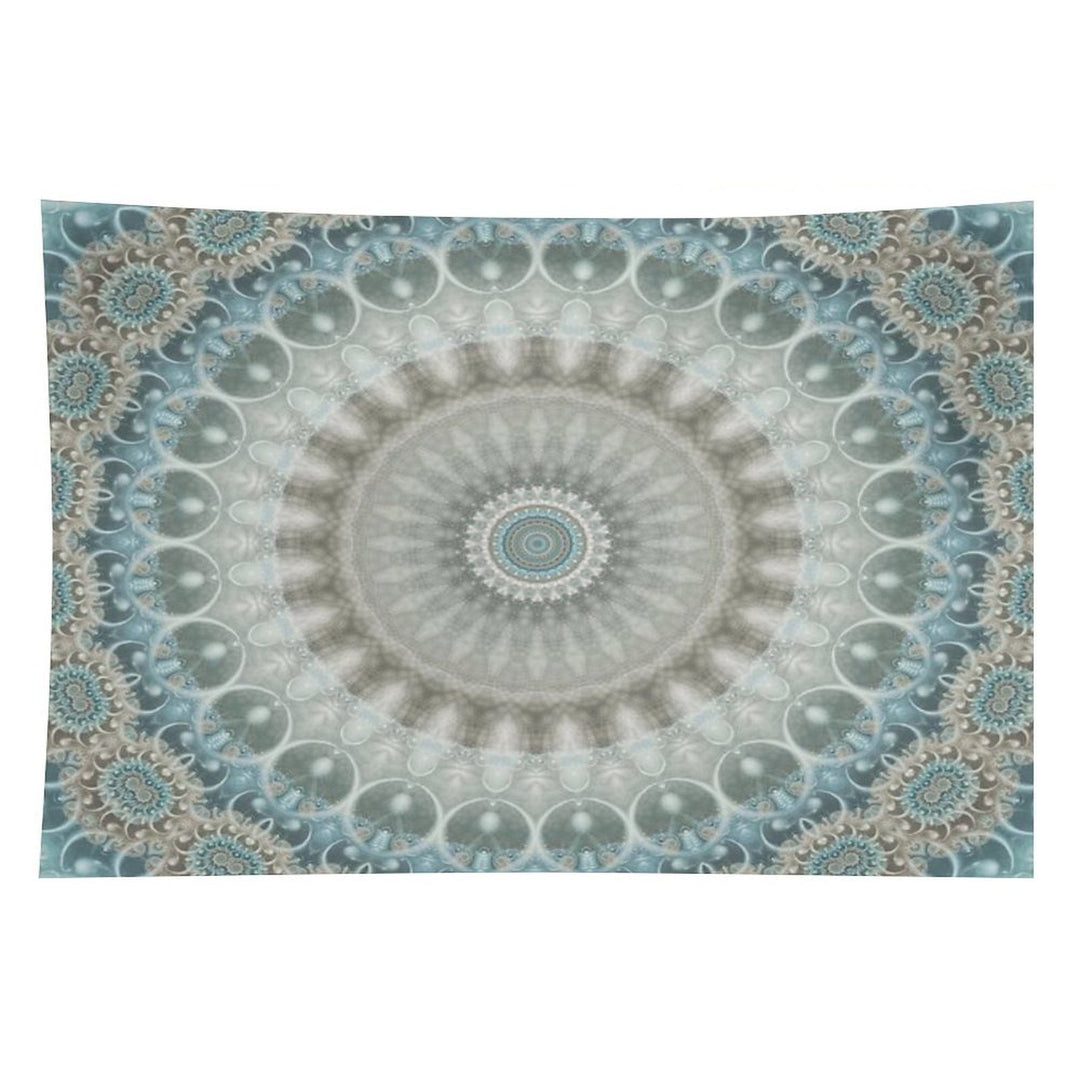 Dreamy Grey, Blue And Ivory Mandala Tapestry