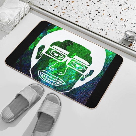 JumboWhiteSequinWan  Long-Lasting Bath Mat