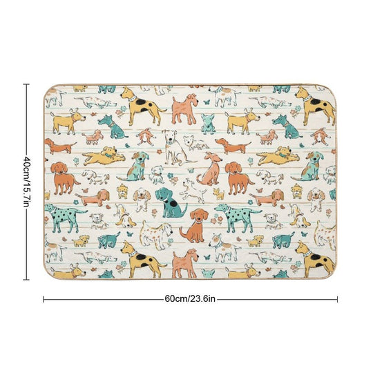 Dogs Dogs Dogs  Rapid-Drying Bath Mat