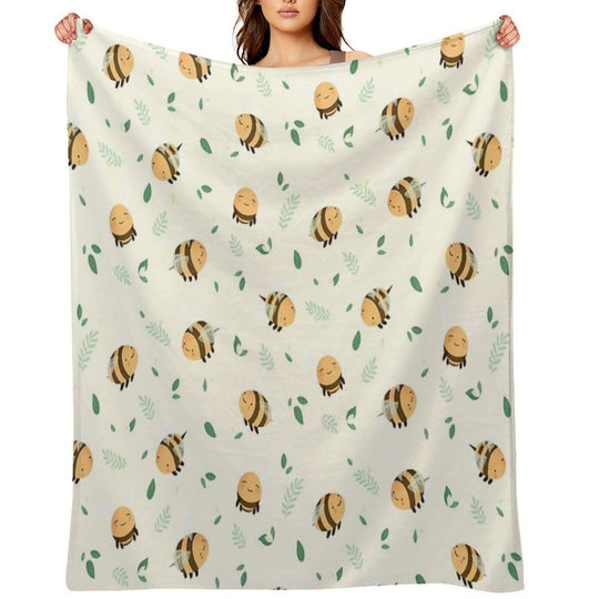 Lots of Bees Machine-washable Throw Blanket