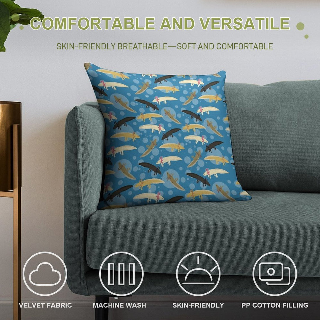 Axolotl Pattern Soft Durable Construction Throw Pillow