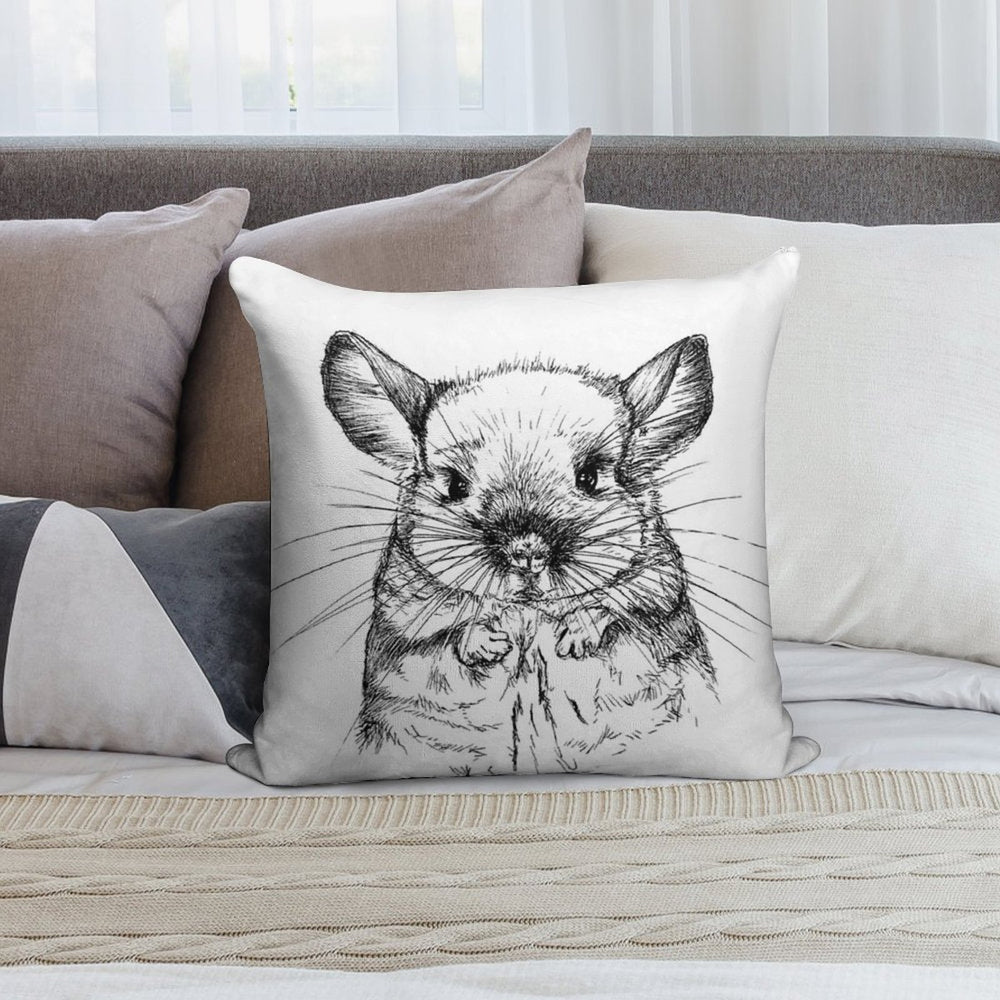 Chinchilla My Love Soft Short Plush Fabric Throw Pillow