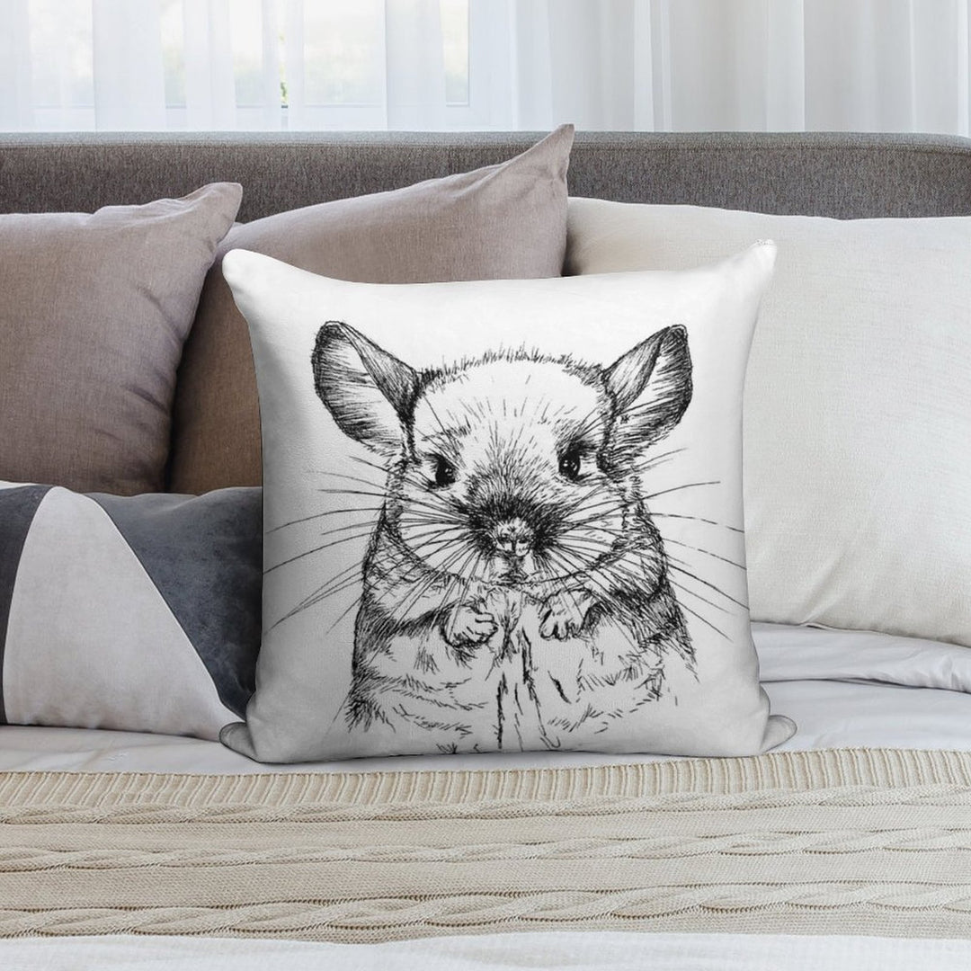 Chinchilla My Love Soft Short Plush Fabric Throw Pillow