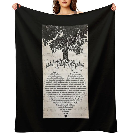 Bette Midler - Wind Beneath My Wings Lyrics Wall Art Gift Durable Throw Blanket