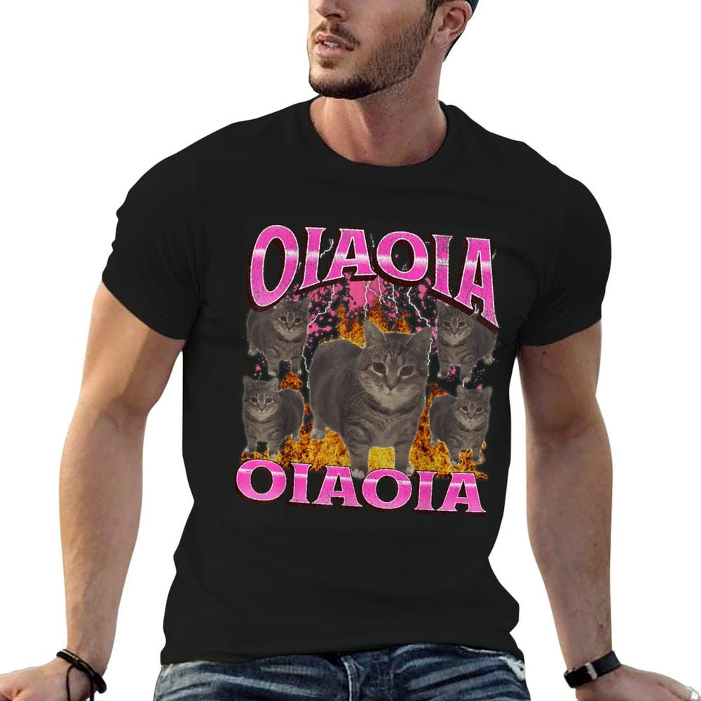 Funny Oiia Oiia Cat Meme Bootleg Graphic Men Women  Trendy Pattern T-Shirt