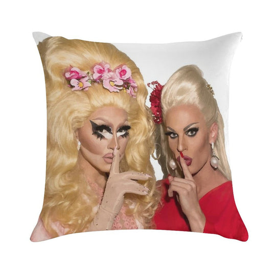 Shh - Trixie And Katya Soft High-Density Material Throw Pillow
