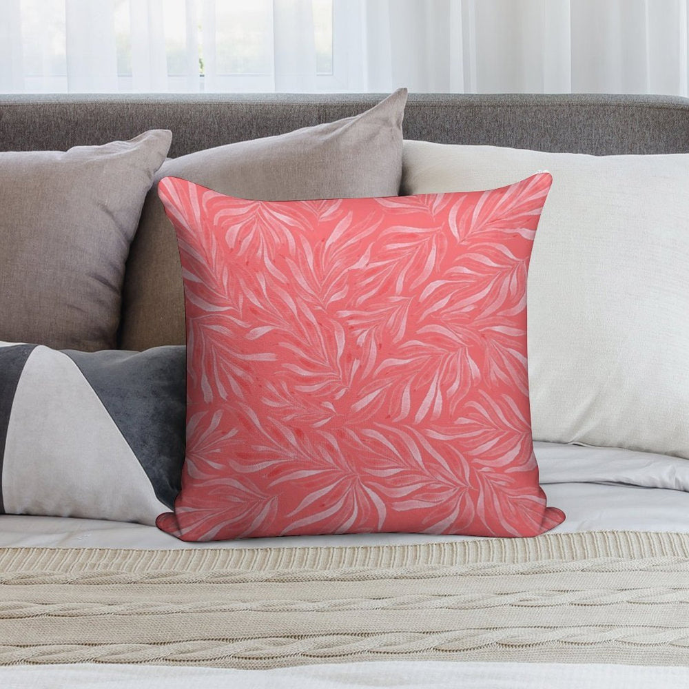Coral Pink Soft Shrink-Resistant Throw Pillow