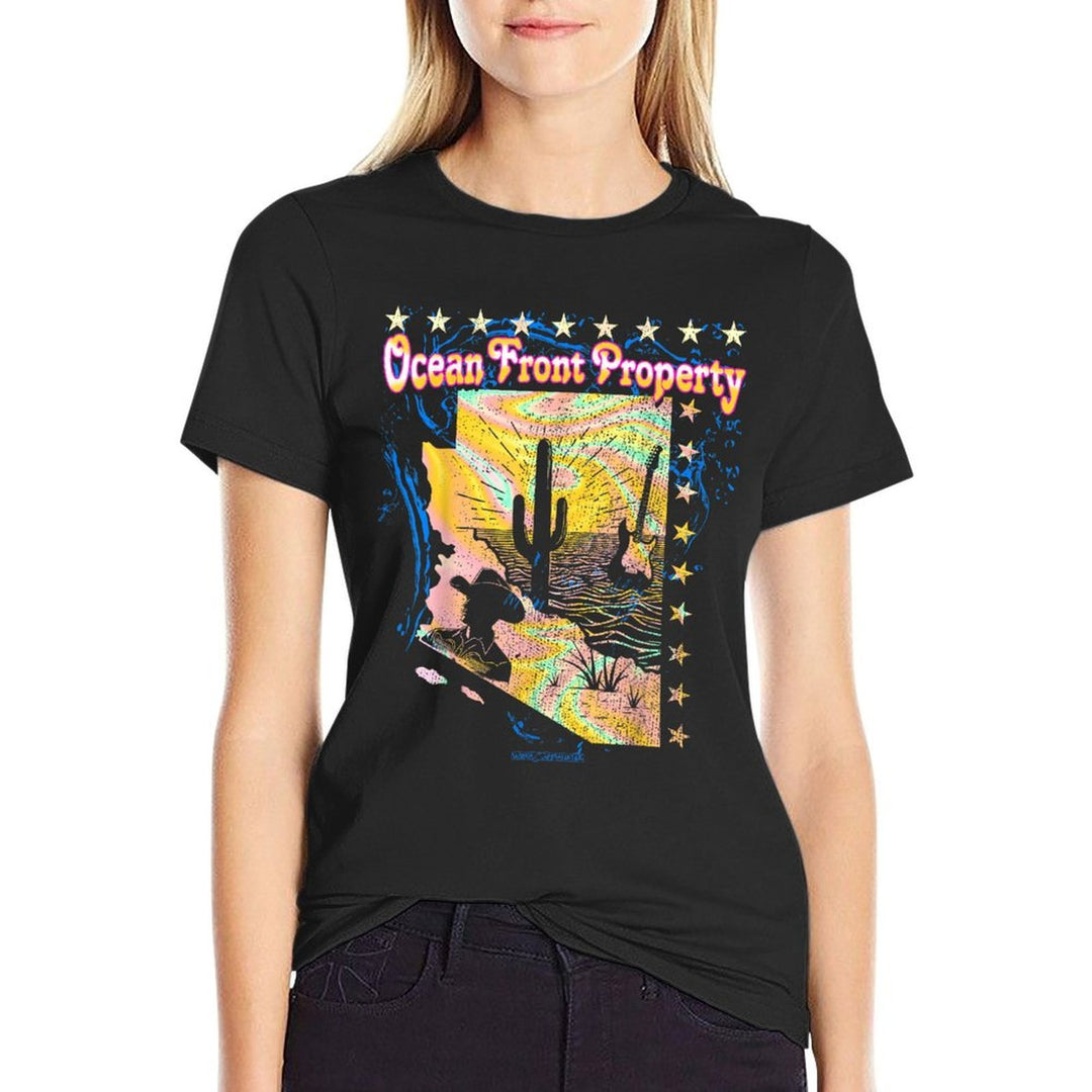 Ocean Front Property  Ribbed Collar T-Shirt