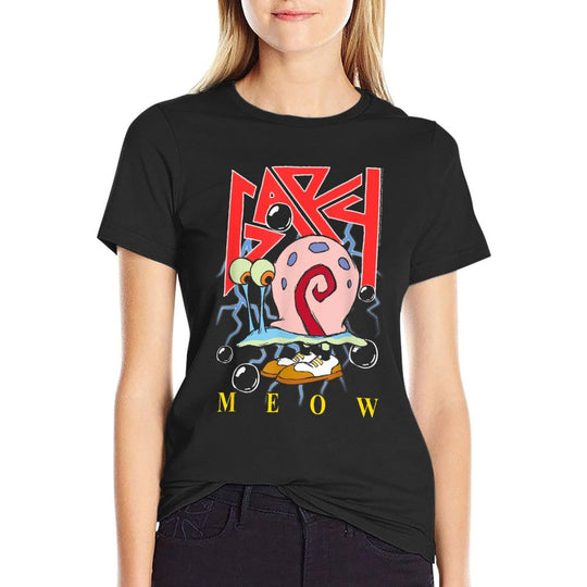 SpongeBob SquarePants Gary Snail Heavy Metal Band  Lightweight T-Shirt