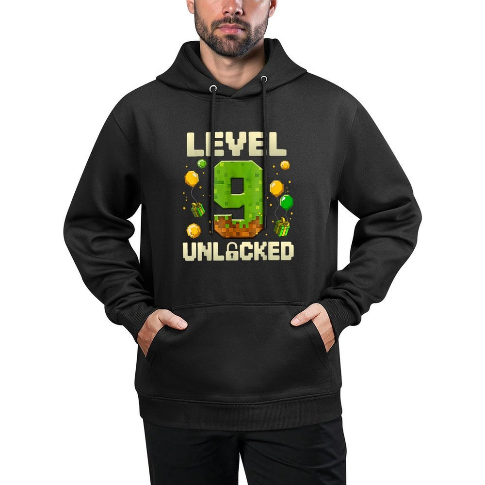 Birthday Boy Level 9 Unlocked 9th Birthday Game Pixel Moisture-Wicking Hoodie