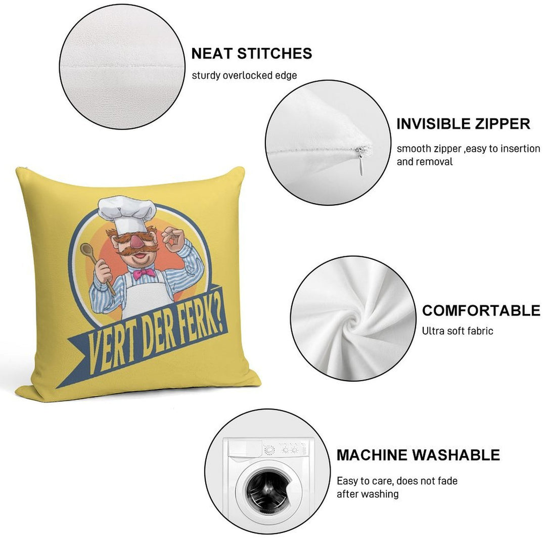 VERT DER FERK Soft Ultra-Soft Texture Throw Pillow