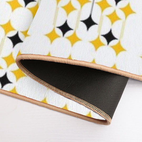 Mid-Century Modern Starburst Pattern – Retro Geometric Design  Non-Slip Bath Mat