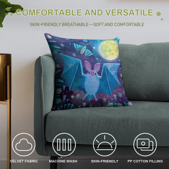 Bat And Moth Soft Decorative Cover Throw Pillow