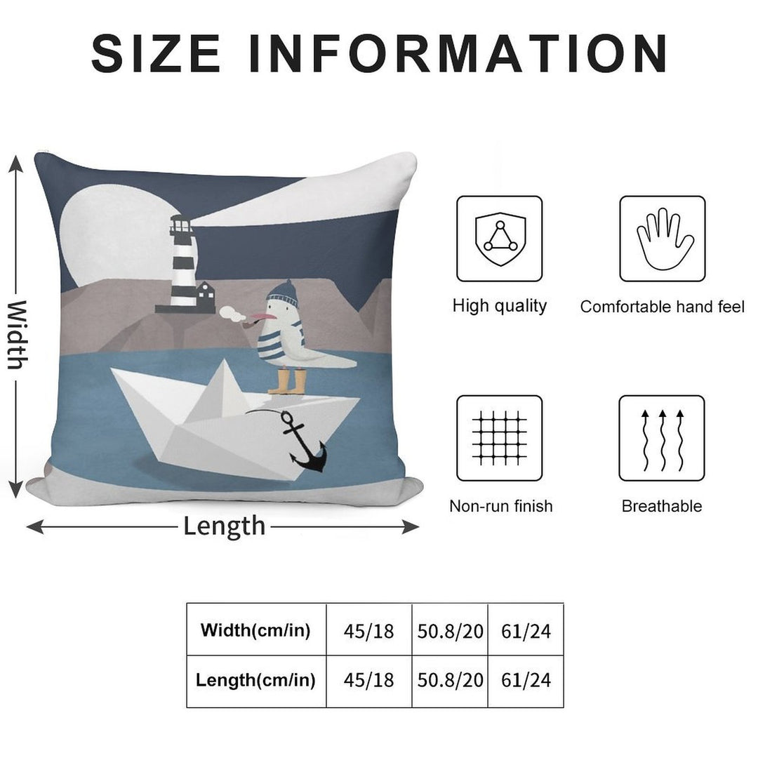 Fisher Seagull Soft Shrink-Resistant Throw Pillow