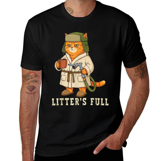 Litter’s Full Funny Cat Christmas Grumpy for Cat Lovers  Slim-fit Cut T-Shirt