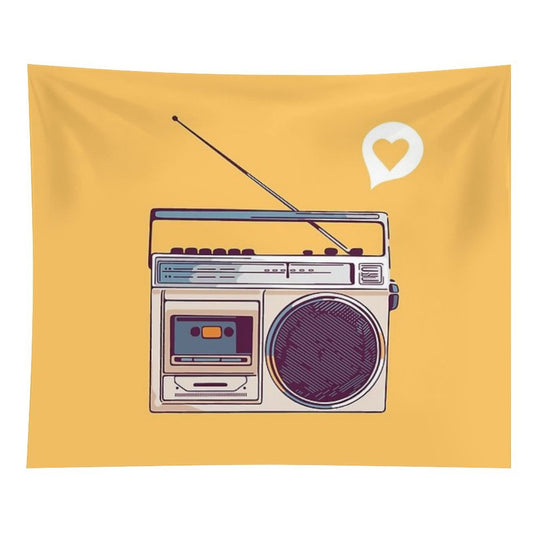 Retro Radio Boombox Tapestry