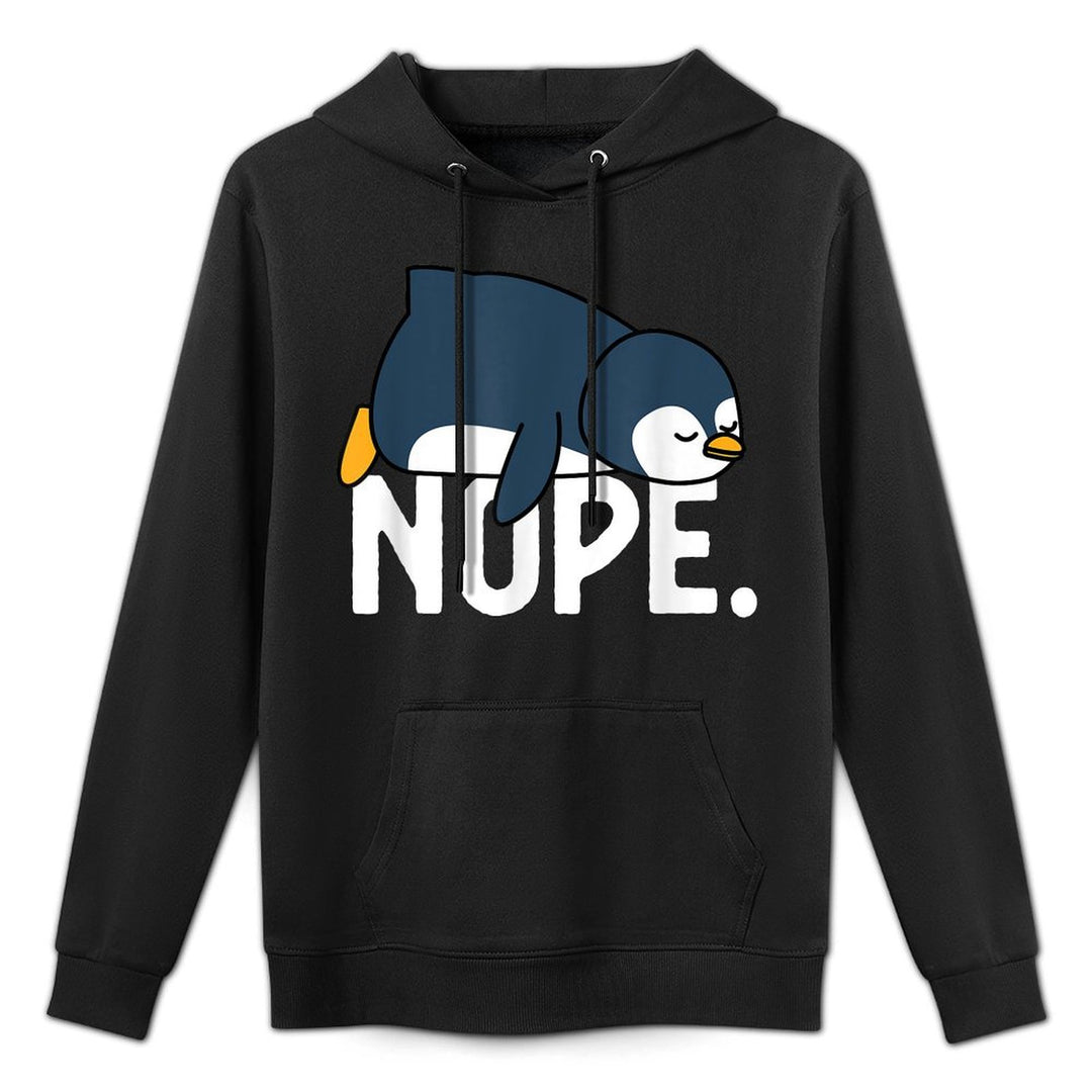 Blissss Funny Nope Not Today Lazy Penguin Animal Lover - Black, Unisex-Adults,, Cotton 100 Polyester 0, Small Colorfast Hoodie
