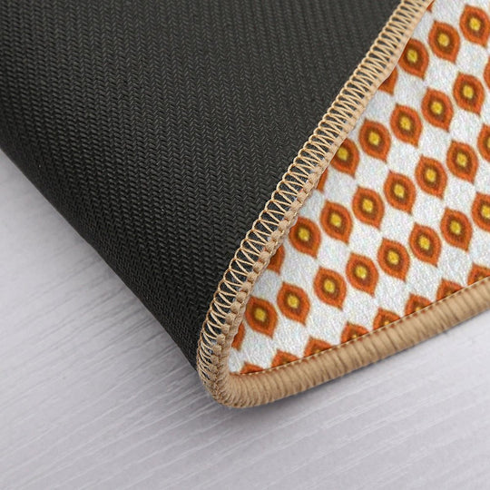 Retro 70s Mid-Century Mod Pattern – Burnt Orange Vibes  Anti-Trip Bath Mat